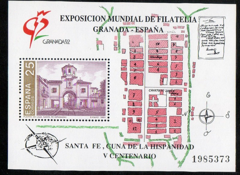 3109- Granada '92. V Centenario de la fundación de Santa Fe.