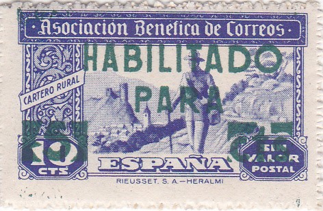 Asociación Benéfica de Correos-HABILITADO-Cartero rural-Sin valor postal-     (k)