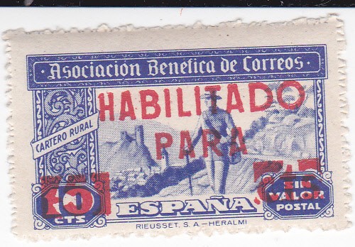 Asociación Benéfica de Correos-HABILITADO-Cartero rural-Sin valor postal-     (k)