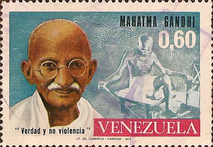 Cumpleaños 103 de Mohandas K. Gandhi (1869-1948).
