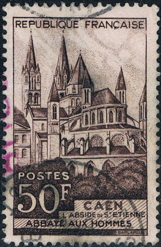 TURISMO 1951. ABADÍA DE LOS HOMBRES, CAEN. Y&T Nº 917