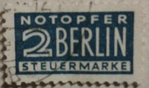 berlin notopfer steuermarke. rusia rara 1946