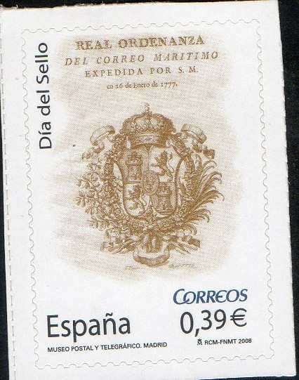 4412- Día del sello. Portada de la Real Ordenanza del Correo Maritimo.