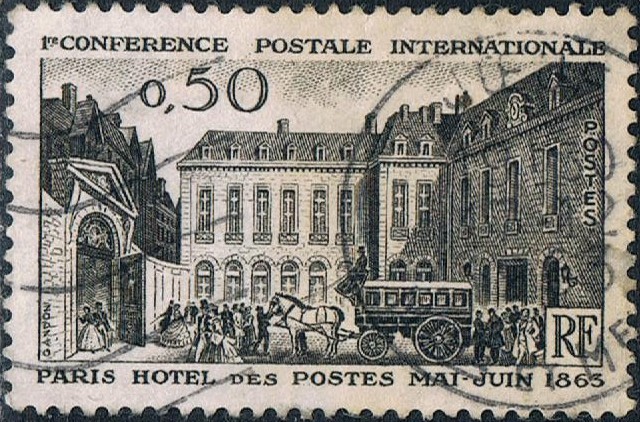 CENT. DE LA 1ª CONFERENCIA POSTAL INTERNACIONAL, EN PARIS. Y&T Nº 1387