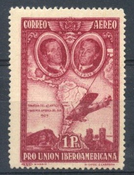 ESPAÑA 1930_589 PRO UNIÓN IBEROAMERICANA AEREO