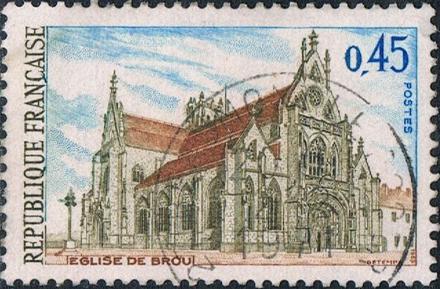 TURISMO 1969. IGLESIA DE BROU. Y&T Nº 1582