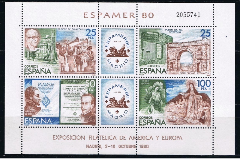 Edifil  2583  Exposición Filatélica de América y Europa, Espamer´80  