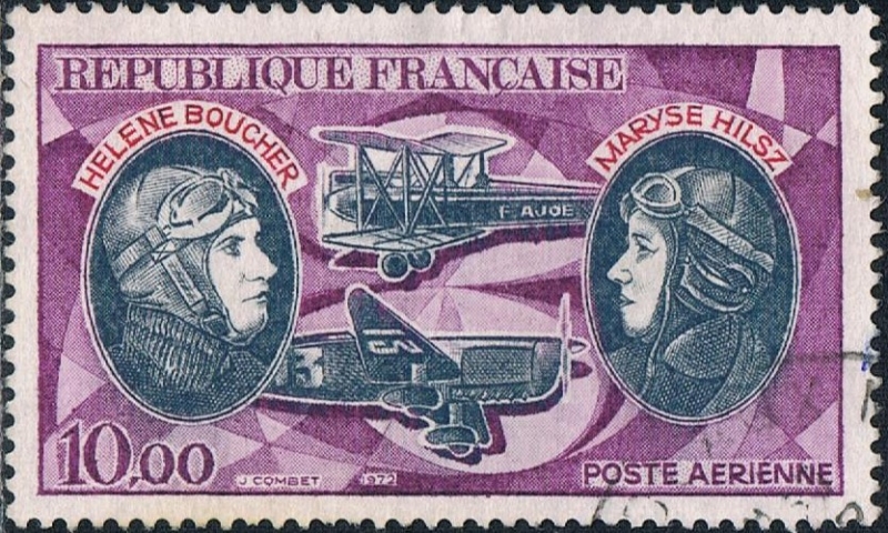 HÉLÈNE BOUCHER Y MARYSE HILSZ, PIONERAS DEL CORREO AÉREO. Y&T Nº A47