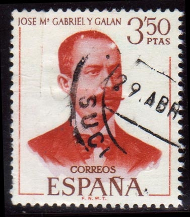 1970 Literatos españoles. Jose Mª Gabriel y Galán - Edifil:1995