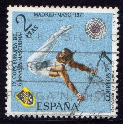 1971 IX Campeonato Europeo de Gimnasia Masculina. Barra fija - Edifil:2035