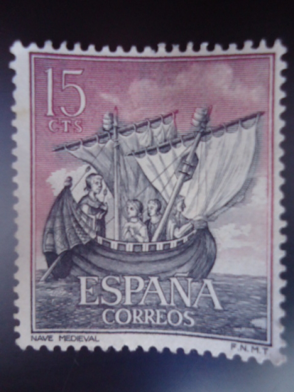 Ed:1599- Homenaje a la Marina Española - Nave Medieval