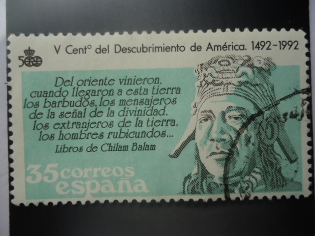 Ed:2864.- V Centenario del Descubrimiento de América 1492-1992. Indígena Precolombino