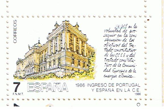 Edifil  2825   Ingreso de Portugal y España en la Comunidad Europea.  