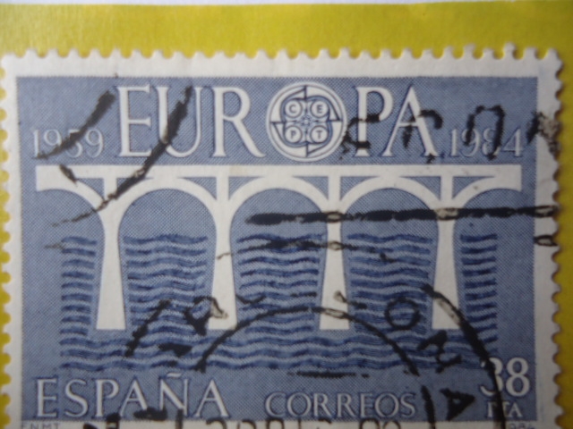 Ed:2757- XXV Anivrsario -1959 Europa-España 1984-¨Puente ,símbolo de unión y de comunicación