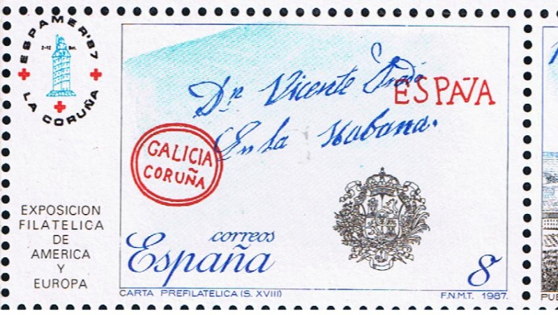 Edifil  2912  Exposición Filatélica de España y América Espamer¨87.  
