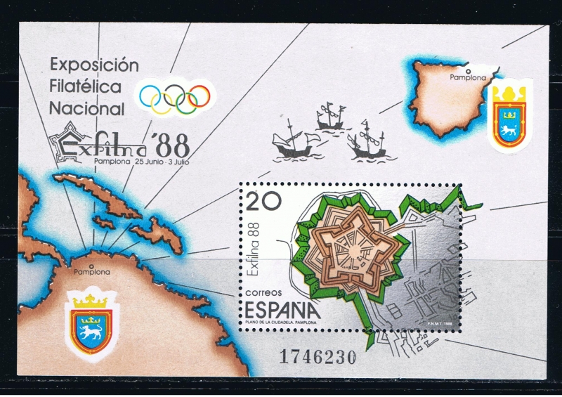 Edifil  2956  Exposición Filatélica Nacional.  Exfilna´88.  