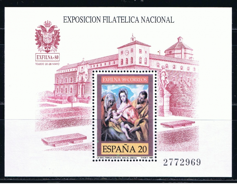 Edifil  3012  Exposición Filatélica Nacional Exfilna´89.  