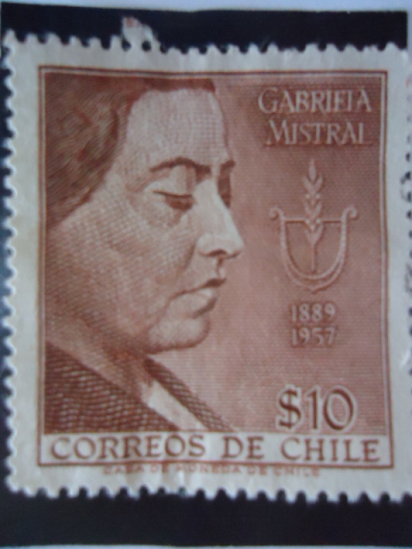 Gabriela Mistral 1848-19557 (Lucila de María Godoy Alcayaga) Poetisa,Diplomática y Pedagoga