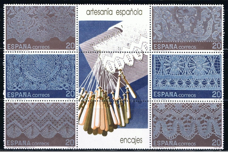 Edifil  3016-21  Artesanía Española.  Encajes.  
