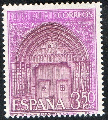 1879-  Serie turística. Iglesia de Santa Maria, Sanguesa ( Navarra ).
