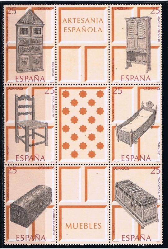 Edifil  3127-32  Artesanía Española (Muebles ).  