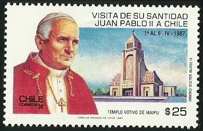 VISITA DE SU SANTIDAD JUAN PABLO II A CHILE - TEMPLO VOTIVO DE MAIPU