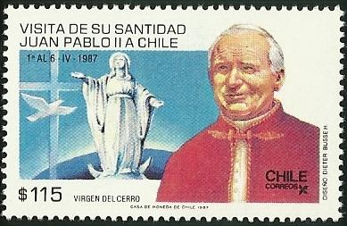 VISITA DE SU SANTIDAD JUAN PABLO II A CHILE - VIRGEN DEL CERRO