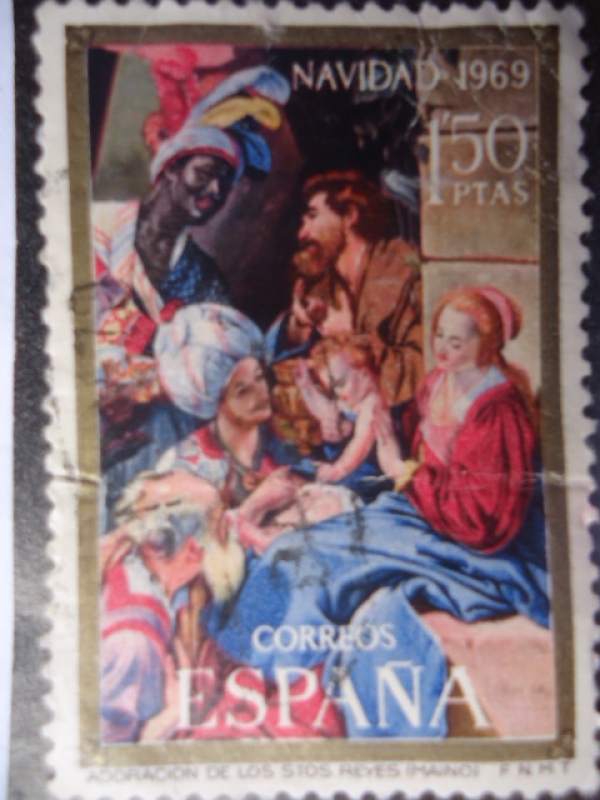 Ed:1944- Navidad de 1969- Adoración de los Santos Reyes (Juan Bautista Maino) América UPAE