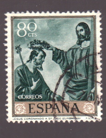 Jesús coronando a San José- Zurbaran- Día del Sello