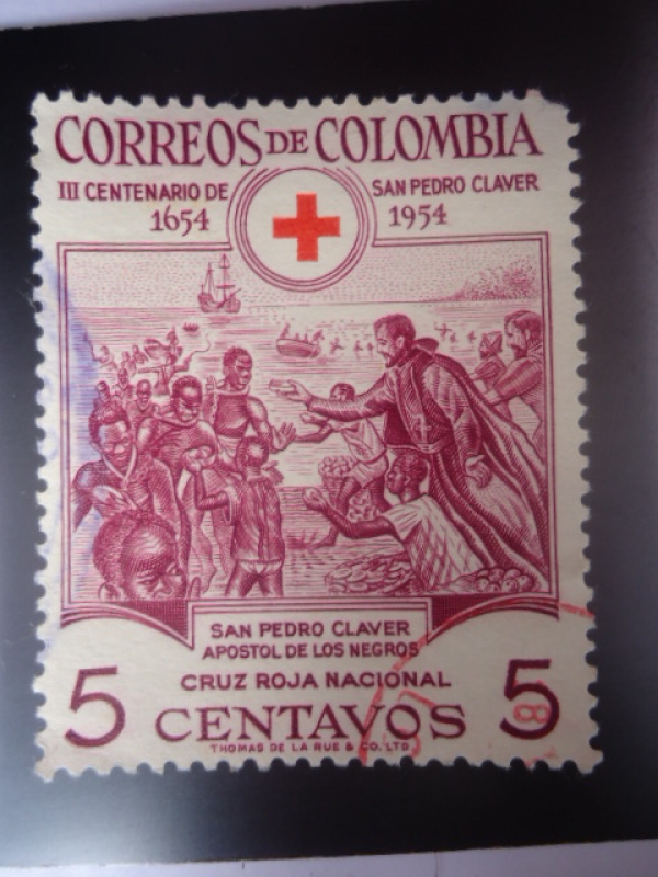 III Cent. de San Pedro Claver 1654-1954- El Apóstol de los Negros- Cruz Roja Nacional.