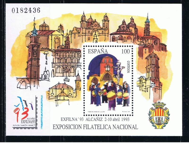 Edifil  3249  Exposición Filatélica Nacional Exfilna´93.  