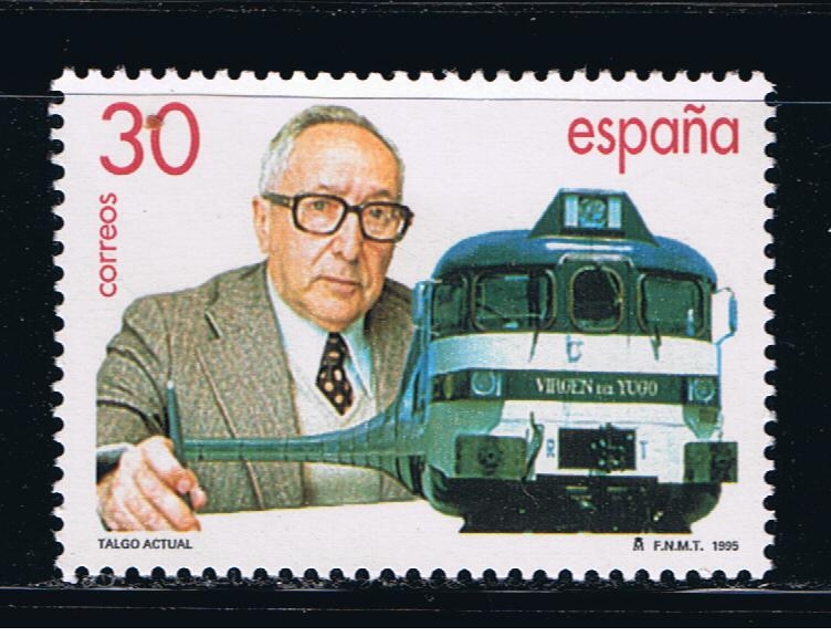 Edifil  3347  Tren Talgo. Centenario del nacimiento de Alejandro Goicoechea, su inventor.  