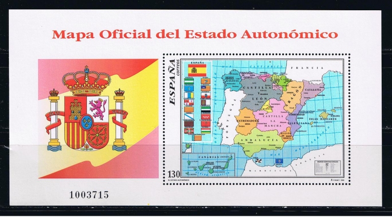 Edifil  3460  Mapa oficial del Estado Autonómico.  