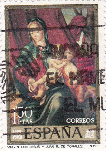PINTURA - La Virgen con los Niños Jesús y Juan (Luis de Morales)  (R)