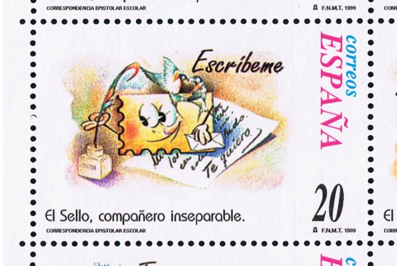 Edifil  3668  Correspondencia Epistolar Escolar.  El sello compañero inseparable.  