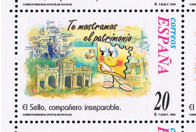 Edifil  3671  Correspondencia Epistolar Escolar.  El sello compañero inseparable.  