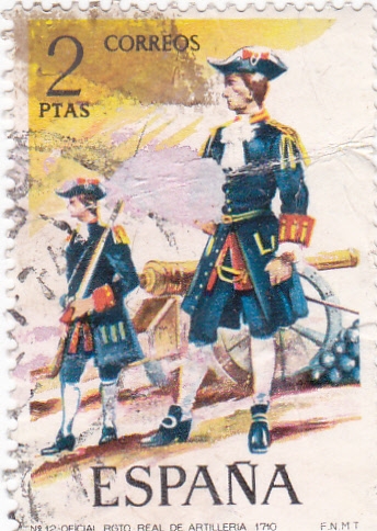 Oficial de artillería 1710-UNIFORMES MILITARES   (S)