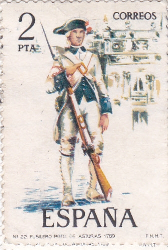 Fusilero del Regimiento de Asturias 1789-UNIFORMES MILITARES   (S)