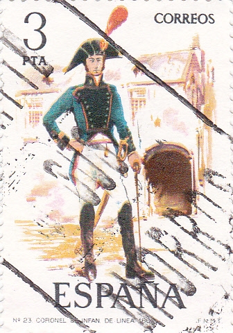 Coronel de Infantería de Línea 1802-UNIFORMES MILITARES   (S)