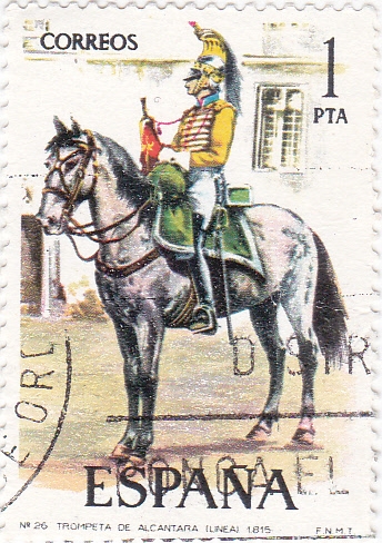 Trompeta de Alcántara de Línea 1815-UNIFORMES MILITARES   (S)