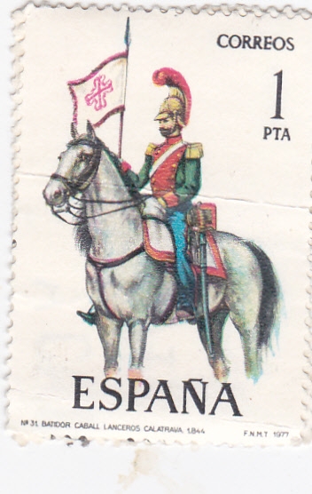 Lancero del Regimiento de Calatrava 1844-UNIFORMES MILITARES   (S)