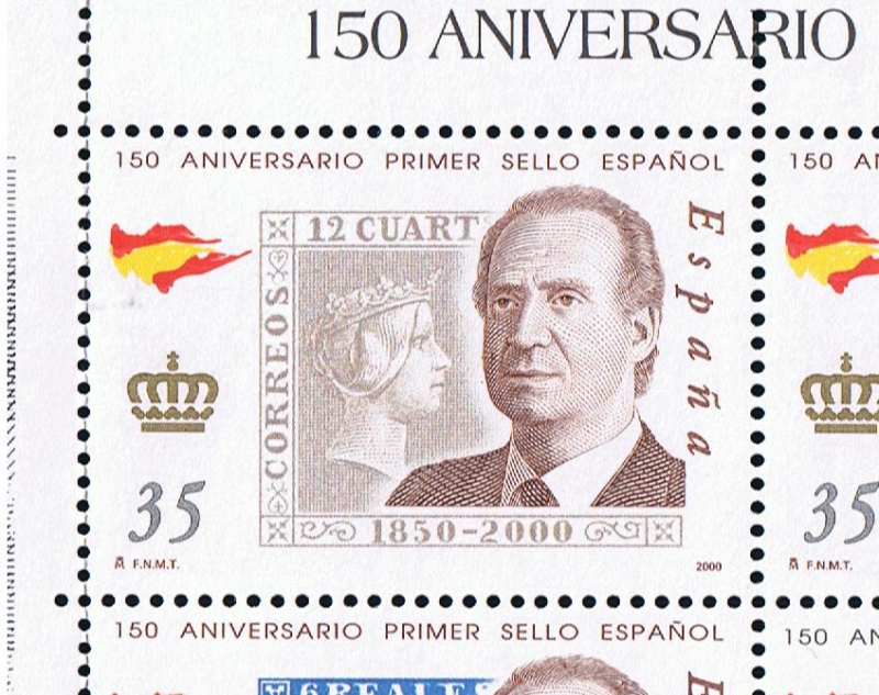 Edifil  3687  150 aniver. del primer sello español.  