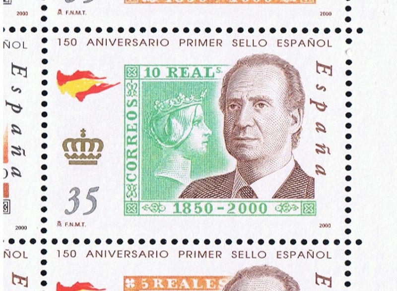 Edifil  3692  150 aniver. del primer sello español.  