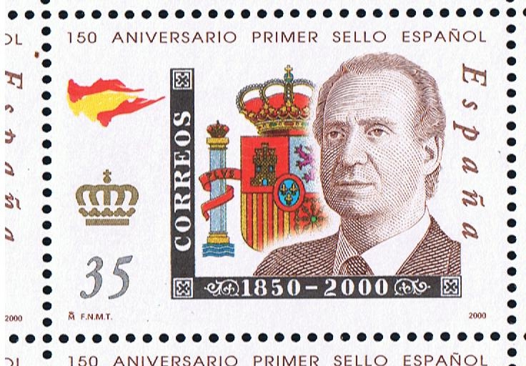 Edifil  3693  150 aniver. del primer sello español.  