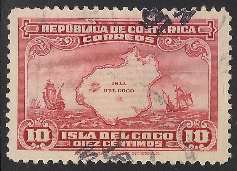 MAPA DE LA ISLA DEL COCO Y NAVES DE COLÓN.