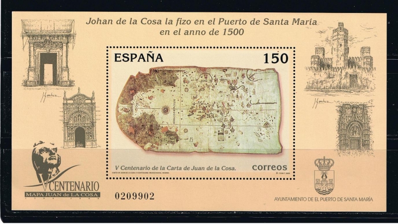 Edifil  3722 SH  V Cente. de la Carta de Juan de la Cosa.  