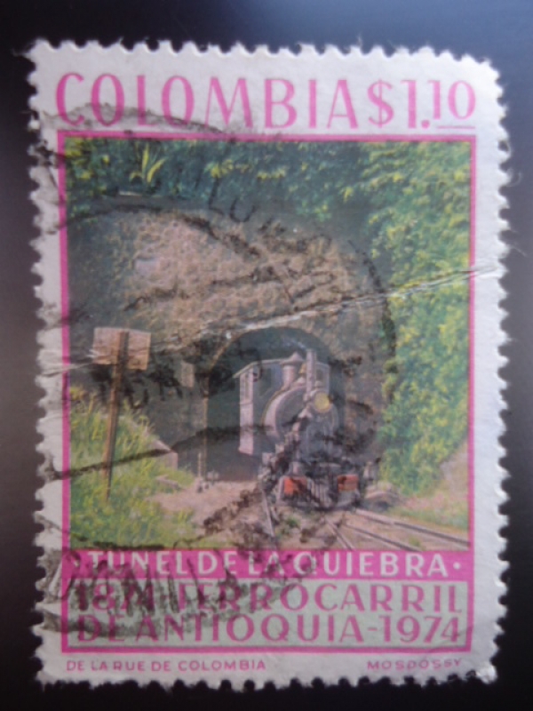 Tunel de la Quiebra -Ferrocarril de Antioquia-Centenario, 1874 al 1974.