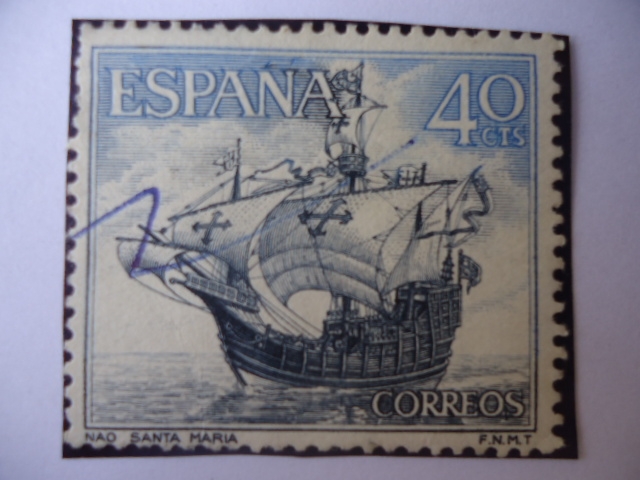 Ed:1001-Homenaj a la Marina Española-Nao Santa María