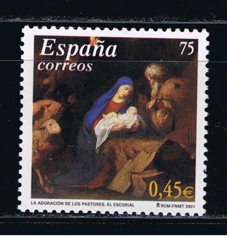 Edifil  3836  Navidad ´2001. Emisión conjunta con Alemania.  