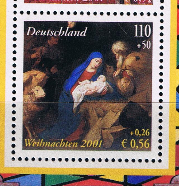 Edifil  3837 B SH Alemania  Navidad ´2001. Emisión conjunta con Alemania.  